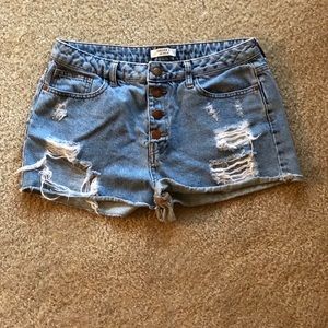 Cheeky high waisted ripped shorts